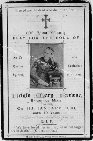 BRIGID MARY BROWNE MEMORIAL CARD